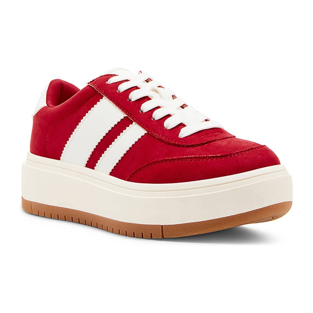 Madden Girl Red and White Platform Sneakers